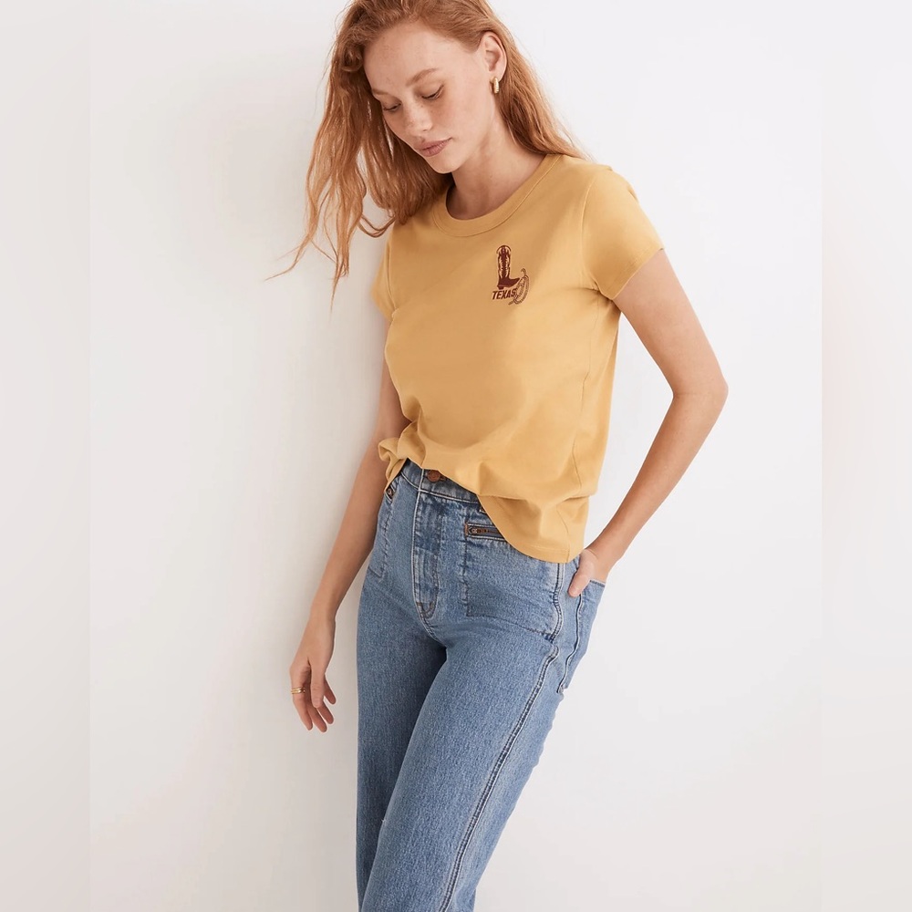 Madewell x Made Some Souvenirs Embroidered Perfect Vintage Tee Size L Womens